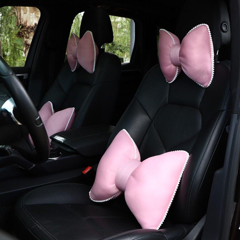 Ergonomic Neck Pillow Breathable Ice Silk Pillow Cute Car Headrest Pillow Auto