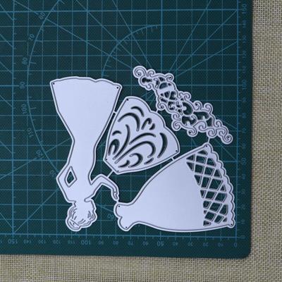 Metall-Stanzformen mit Braut-Prinzessin-Kleid-Rahmen für DIY-Scrapbooking-Alben, Papierkarten, geprägte Schablone