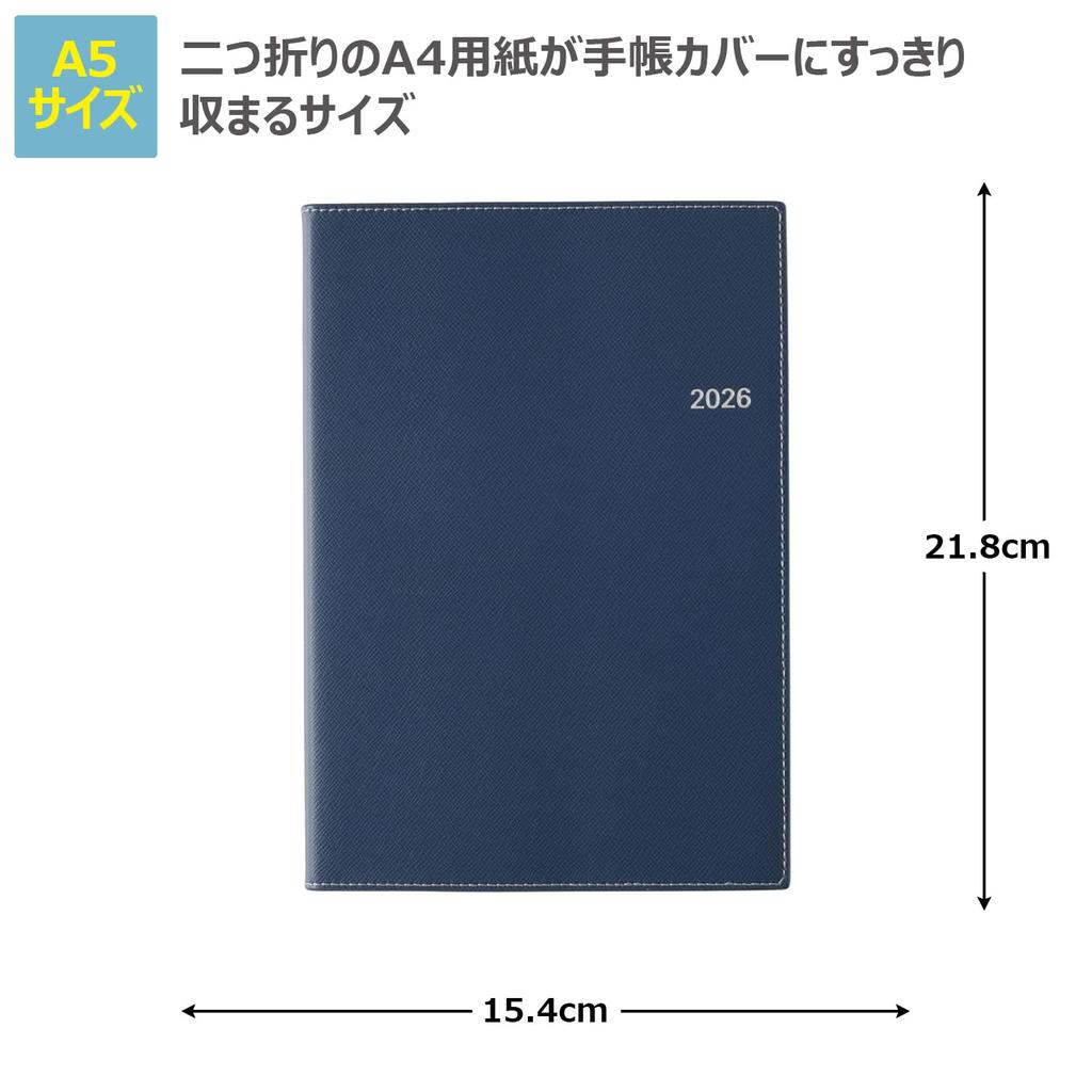 NOLTY Planner 2026 A5 Weekly Access 5 Navy Blue 6481 December (Starts 2025)