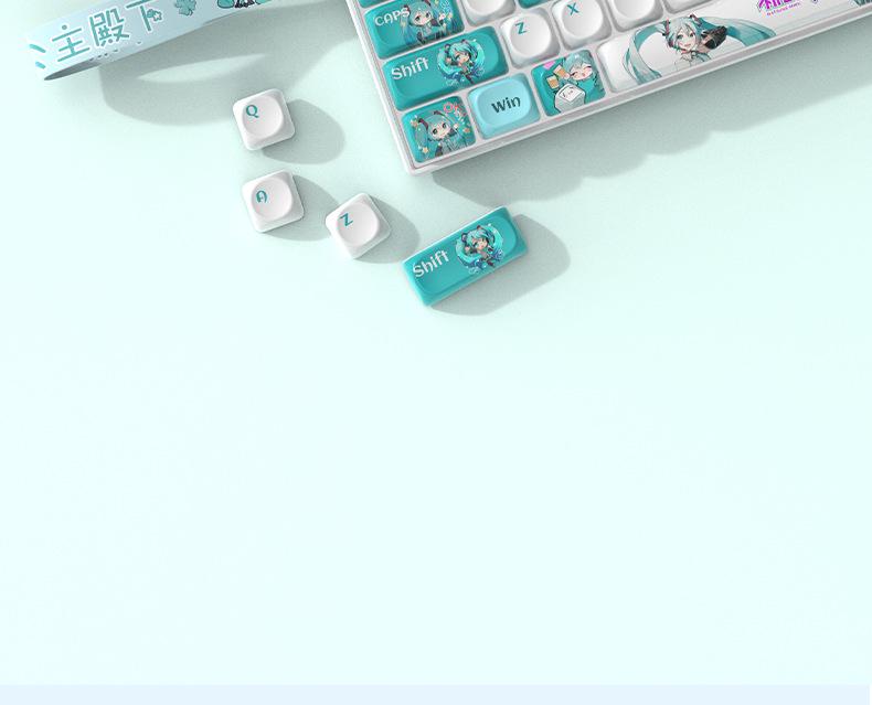 Wireless Bluetooth Tri-Mode 61-Key Compact Mechanical Keyboard for E-Sports and Office with Silent Custom PBT Keys
