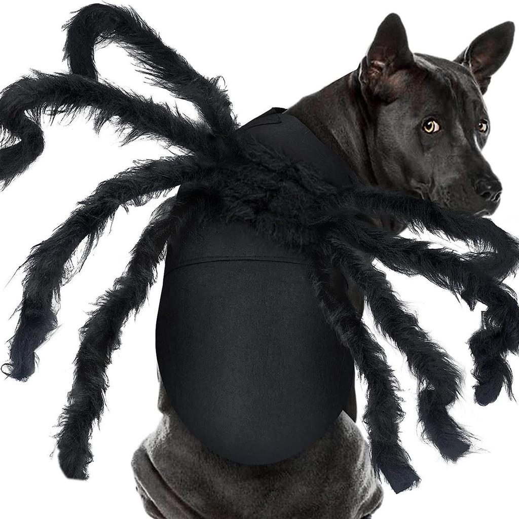 Costume da Ragno per Cani Travestimento Halloween Animale Domestico Animale Morbido Costume Cappotto Ragni Tema Accessori Cosplay