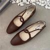 Frühjahr und Sommer 2025 neue Retro-Damen-Mary-Jane-Schuhe mit gekreuzter Schnalle, lässige, weiche, niedrige, bequeme, vielseitige Einzel-Schuhe