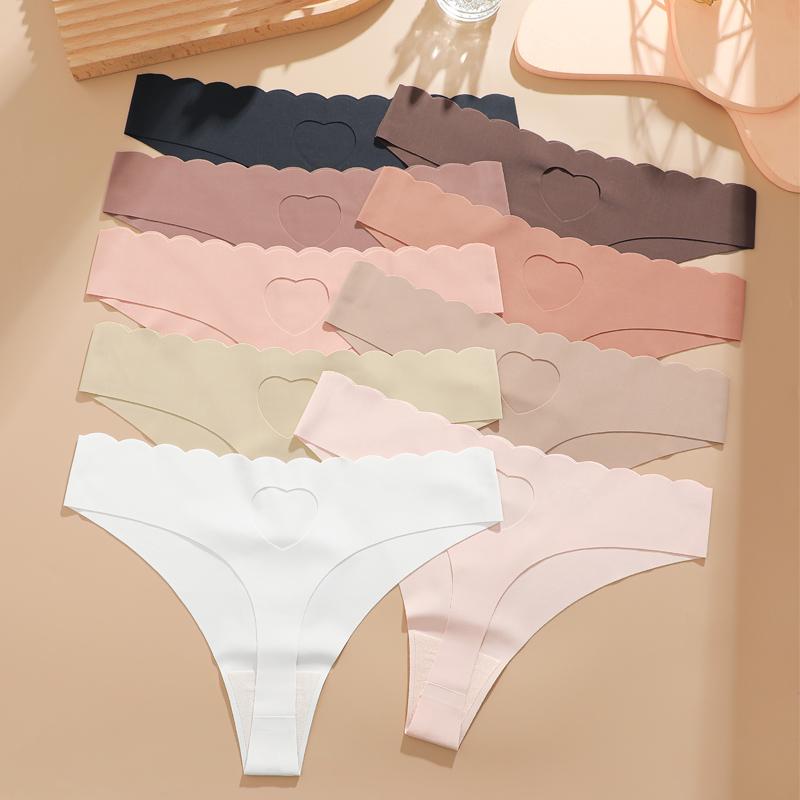 FINETOO 1 ks Dámské bezešvé tanga, s leopardím vzorem, červenými rty, ve tvaru srdce, módní, prodyšné, rychleschnoucí spodní prádlo, dárek k Valentýnu