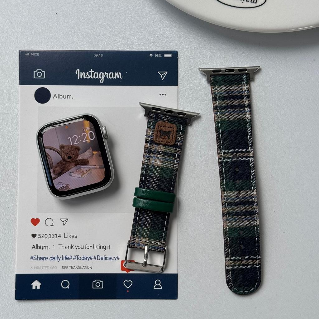 Cute Rabbit Bear Plaid Strap For Applewatchs10 Apple Watch Iwatch789Se
