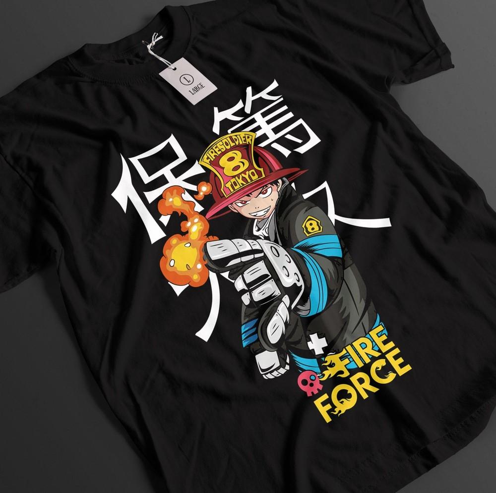 

Fire Force Shirt Shinra Tshirt Arthur T-Shirt Maki Top Tamaki Benimaru Anime Tee 4XL