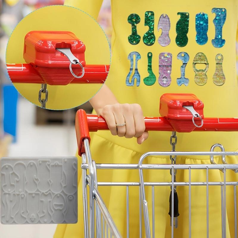Reusable Silicone Trolley Tokens Mould Flexible Resin Keychain Crafting Tool for Homemade Decoration Projects Supplies
