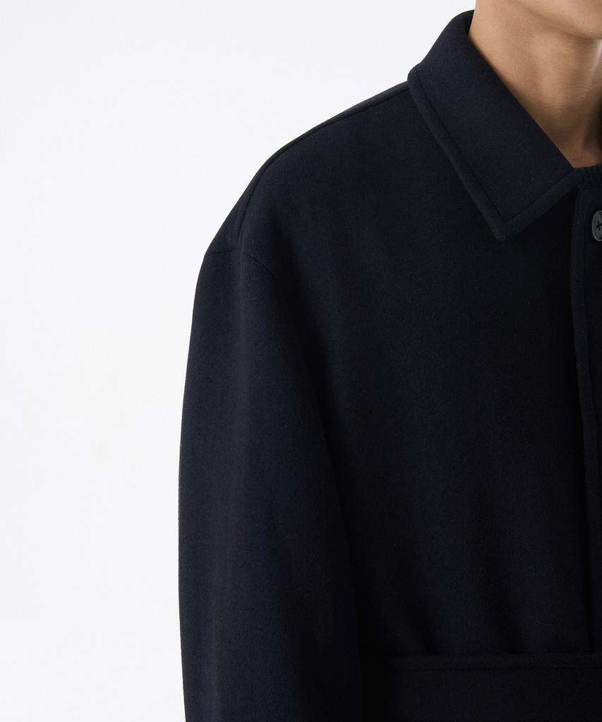 Musinsa Standard Wool Blend Maxi Balmacaan Robe Coat [Navy]