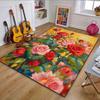 Vibrant Roses Under the Sun Patterned Carpet, Non Slip Mat Suitable for Living Room and Bedroom Sofas