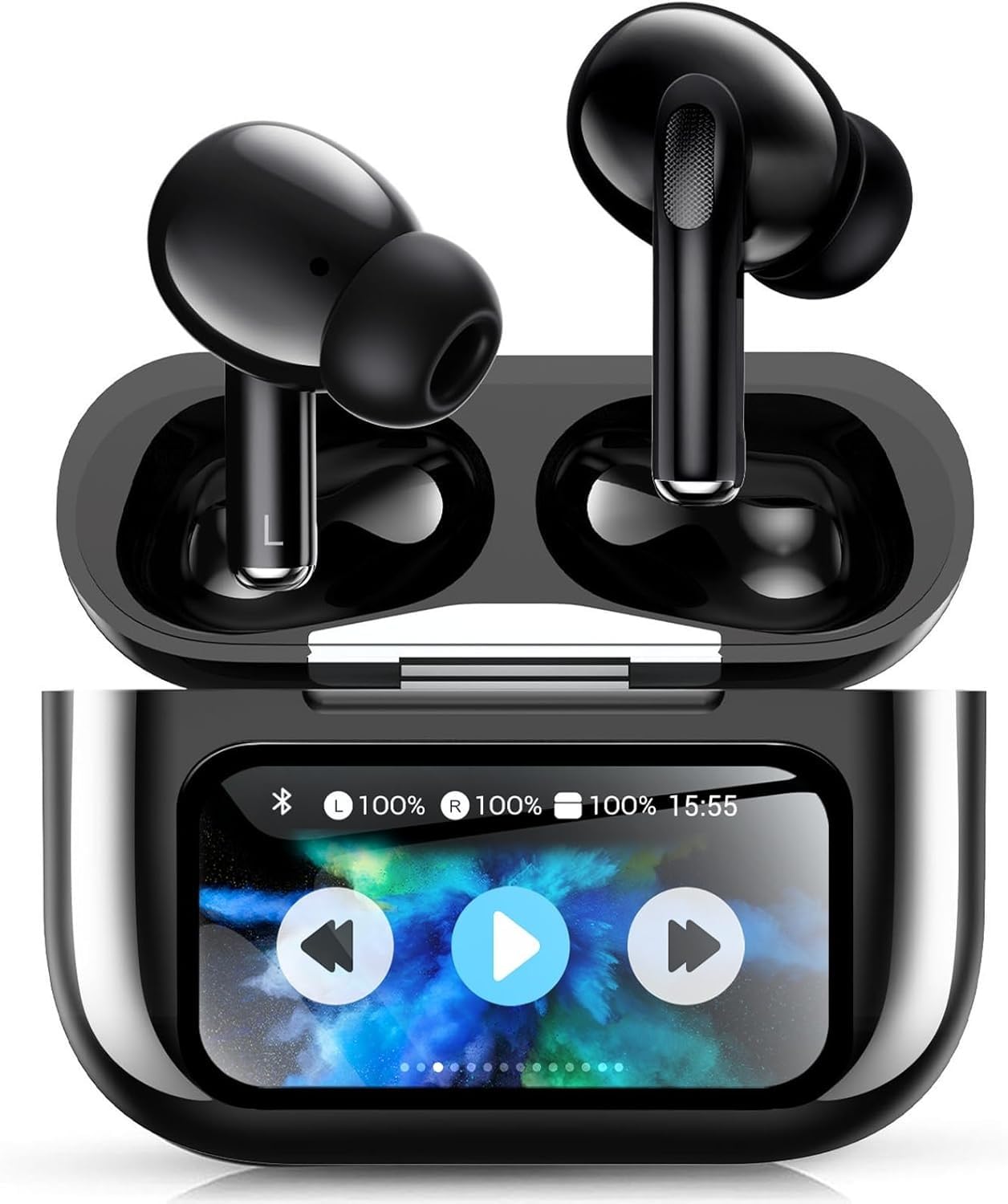 

Бездротові Bluetooth навушники з активним шумозаглушенням (ANC), до 32 годин роботи, сенсорне керування, для спорту, чорні, 5.4, Скасування шуму, Відтворення, Керування, Зарядка Type-C, Hi-Fi, чорний