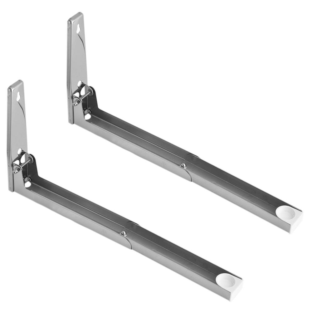 2PCS Stainless Steel Microwave Oven Bracket Adjustable Stretch Bracket  Microwave Rack