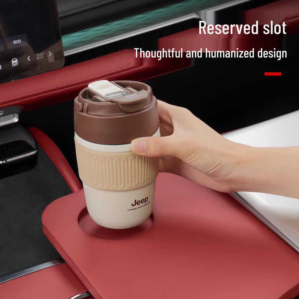 Multi-Functional Car Table: Folding Laptop Stand & In-Car Dining Desk with Cup Holder