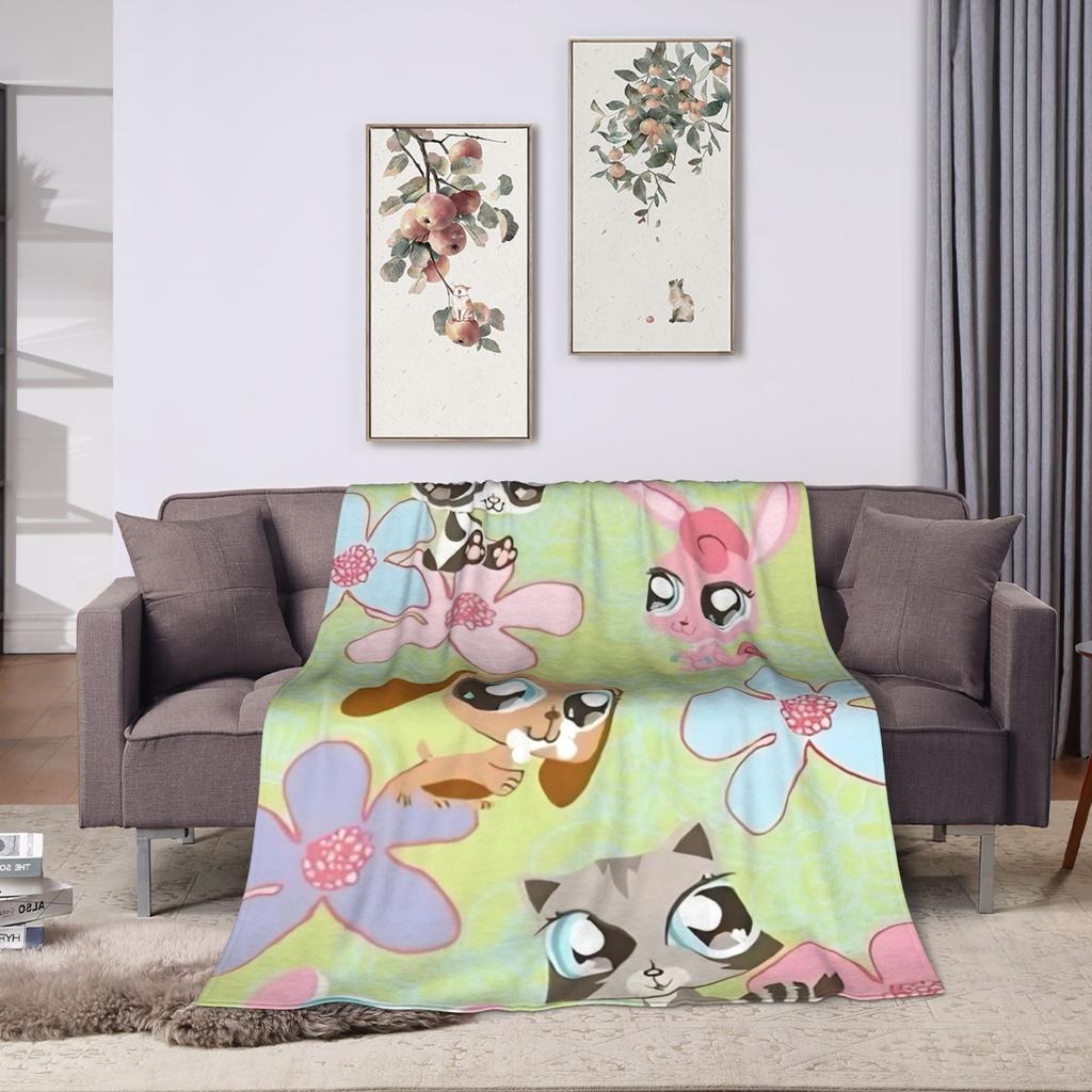 Littlest Pet Shop Antklodės Super Šilta Spausdinta Pliaušinė Antklodė Berniukui Mergaitei Sofai Kėdei Lovai Flanelinė Paklodė Lovos Užvalkalas