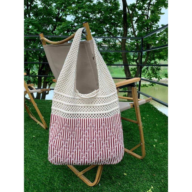 Трикотажная сумка Модная сумка Женская трикотажная сумка Любая ниша Ретро-сумка Сумка-жилет абрикосовый