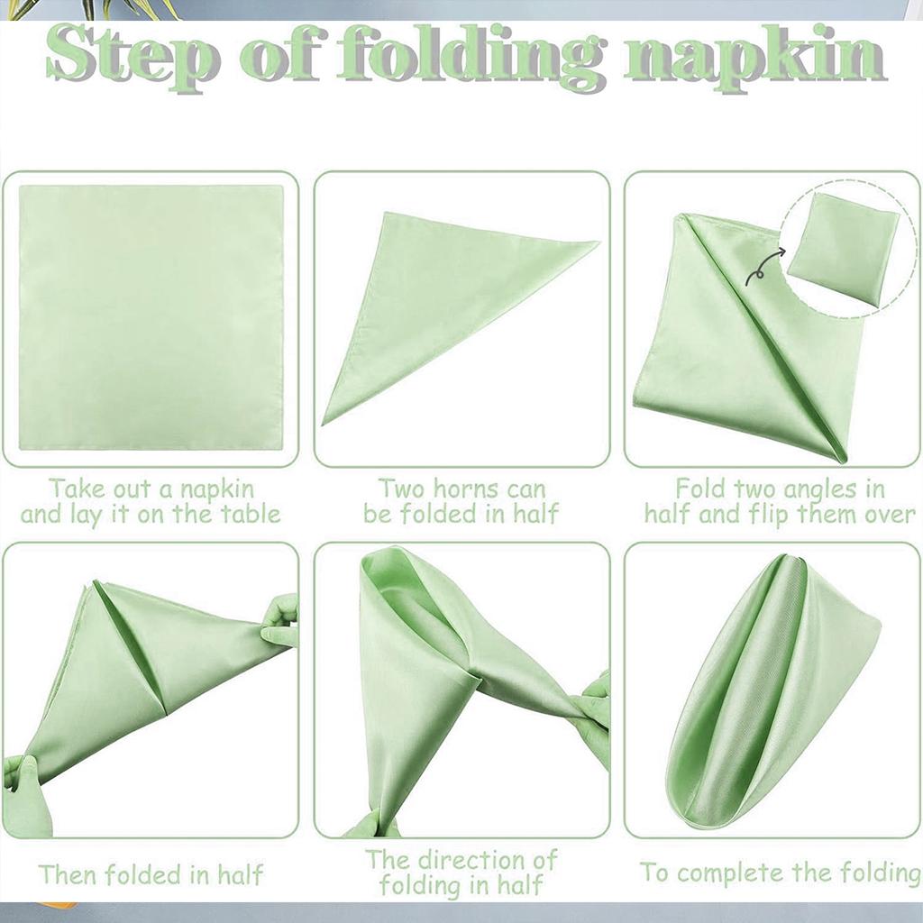 6Pcs 43X43cm Satin Table Napkin Soft Handkerchief Romantic Wedding Birthday Banquet Square Table Napkins Dinner Party Decoration