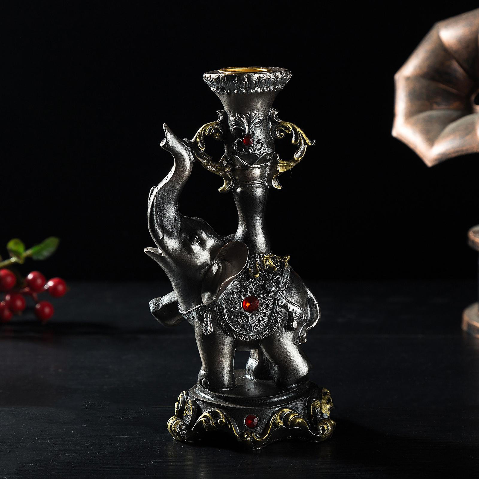 

Vintage Elephant Candle Holder, Collectible Crafts Candlesticks Figurine for Wedding Dining/Living