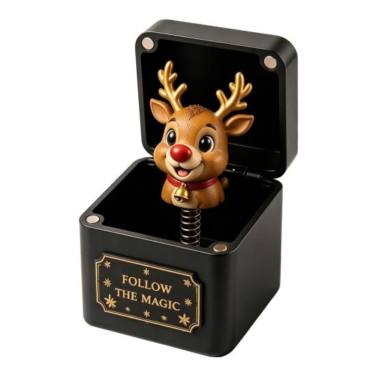 Christmas Themed Surprise Boxes Magic Gift Box, Spring-Loaded Pop-Up Holiday 3D Santa Seasonal Gifts Claus Snowman Angel Elk Trick Box for Xmas