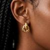 Twists Gold Silver Color Knot Hoop Korean Earrings for Women Shiny Plating Trendy Earring Butterfly Stud Cute Daily Jewelry