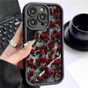 Vollbild Rose Blumen Treppenhaus Schwarzes Case für iPhone 14/15/16/17 Pro Max