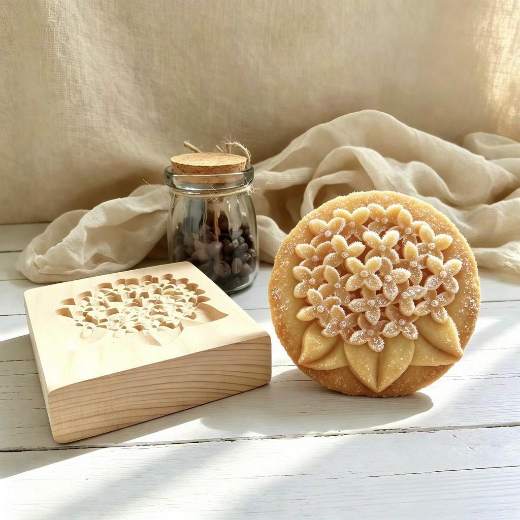 Wooden Gingerbread and Shortbread Cookie Mold Cutter