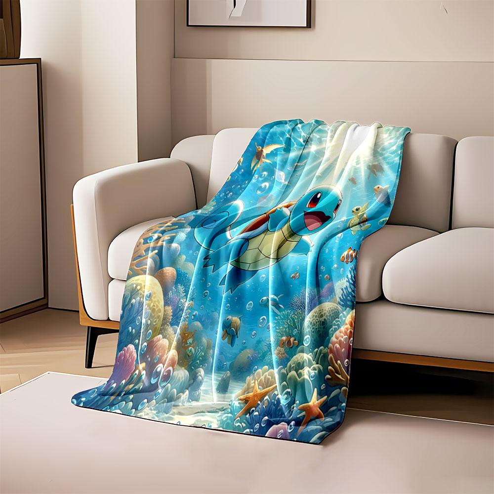

Marine Pokémon swimming amidst coral reefs with light filtering through water. for all seasons blanket lunch break throw gift 80cm x 120cm