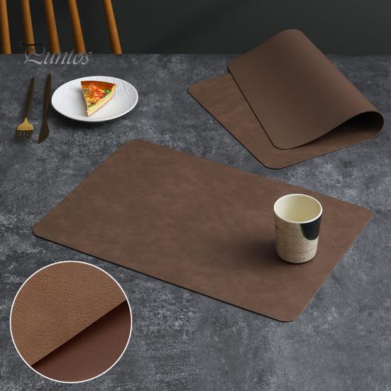 Bowl Holder Mat Faux Leather Placemat Waterproof Heat-Resistant Non-slip Heat Insulation Dishwasher Coffee Stain Prevention Safe Rectangle Dining