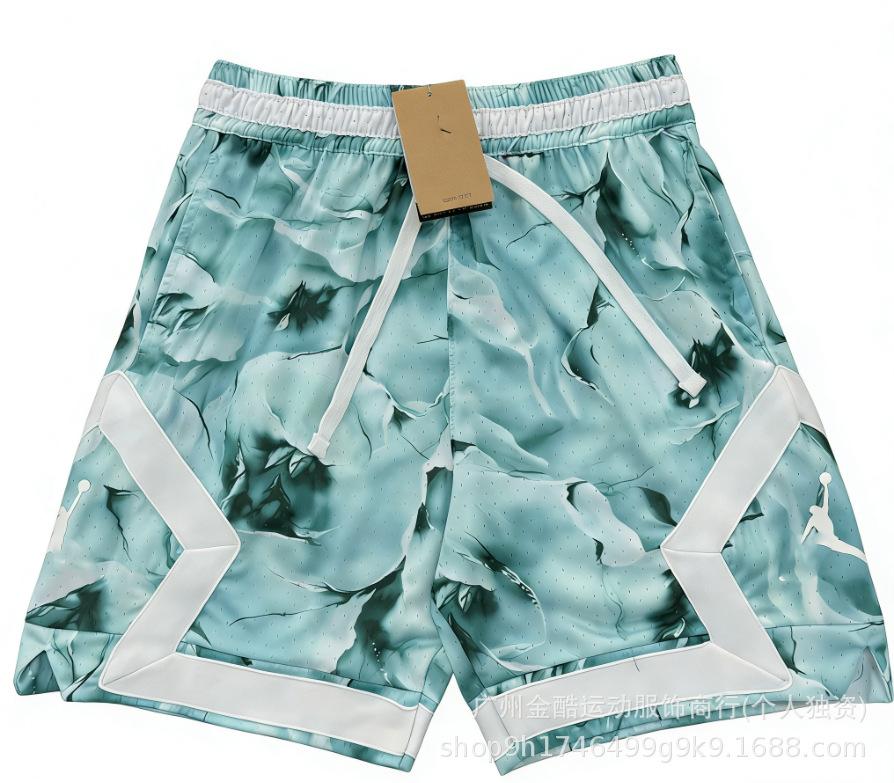 New 2026 summer loose and quick-drying men's AJ basketball shorts printed trendy sports casual pants source wholesale