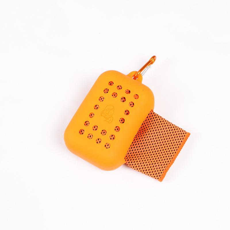 

Small Silicone-Case Towel (Cold-Sensation Fabric) — Orange, Small Size One Size