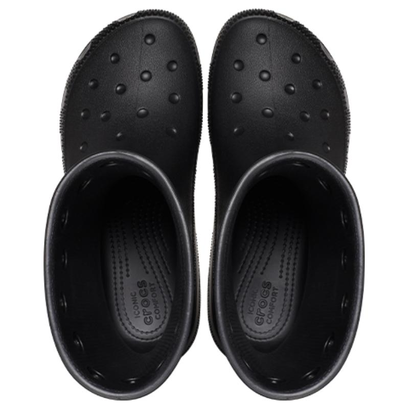 Crocs Flat Heel Short Boots Unisex Black