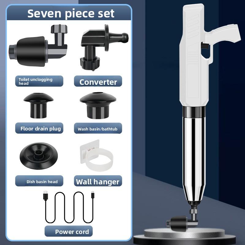 Electric High Pressure Air Toilet Plunger, Drain Blaster Clog Remover Tool for Kitchen Sink Floor Drain and Bathroom Toilet