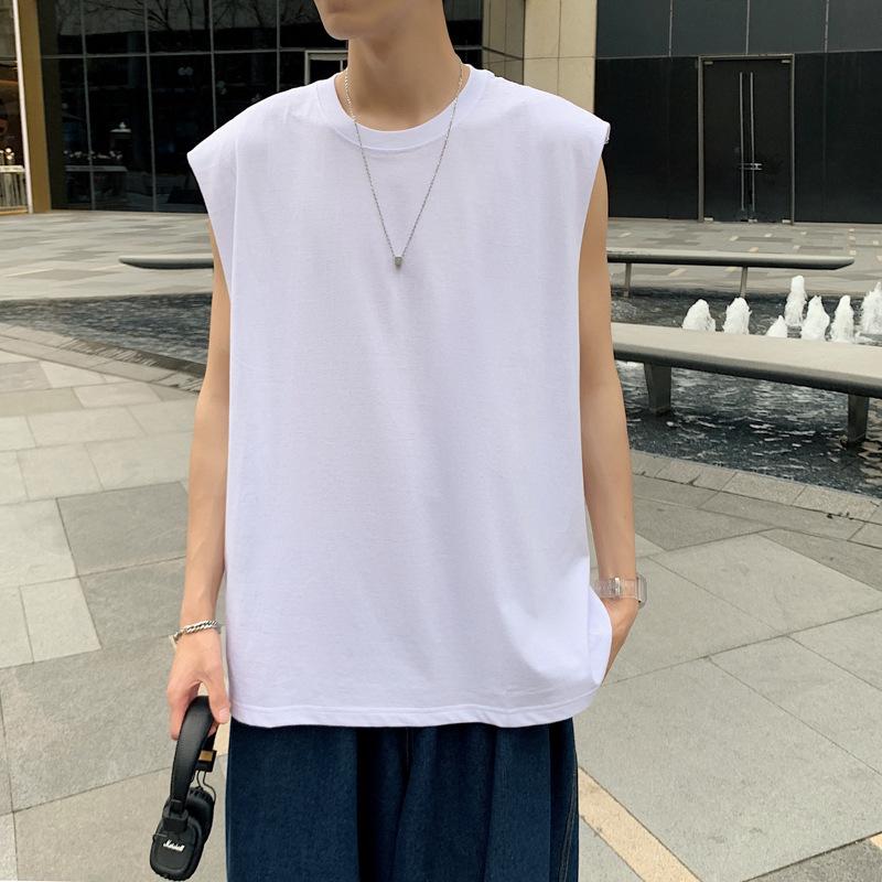 Men's Loose Fit Solid Color Sleeveless Summer T-Shirt