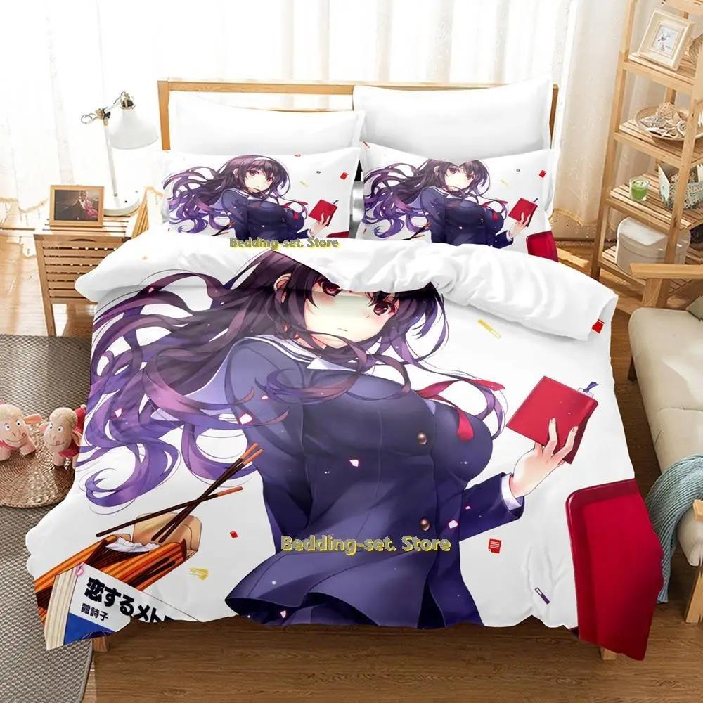 Katou Megumi Bedding Set Single Twin Full Queen King Size Bed Set Adult Kid Bedroom Duvetcover Sets Anime Parure De Lit Bed