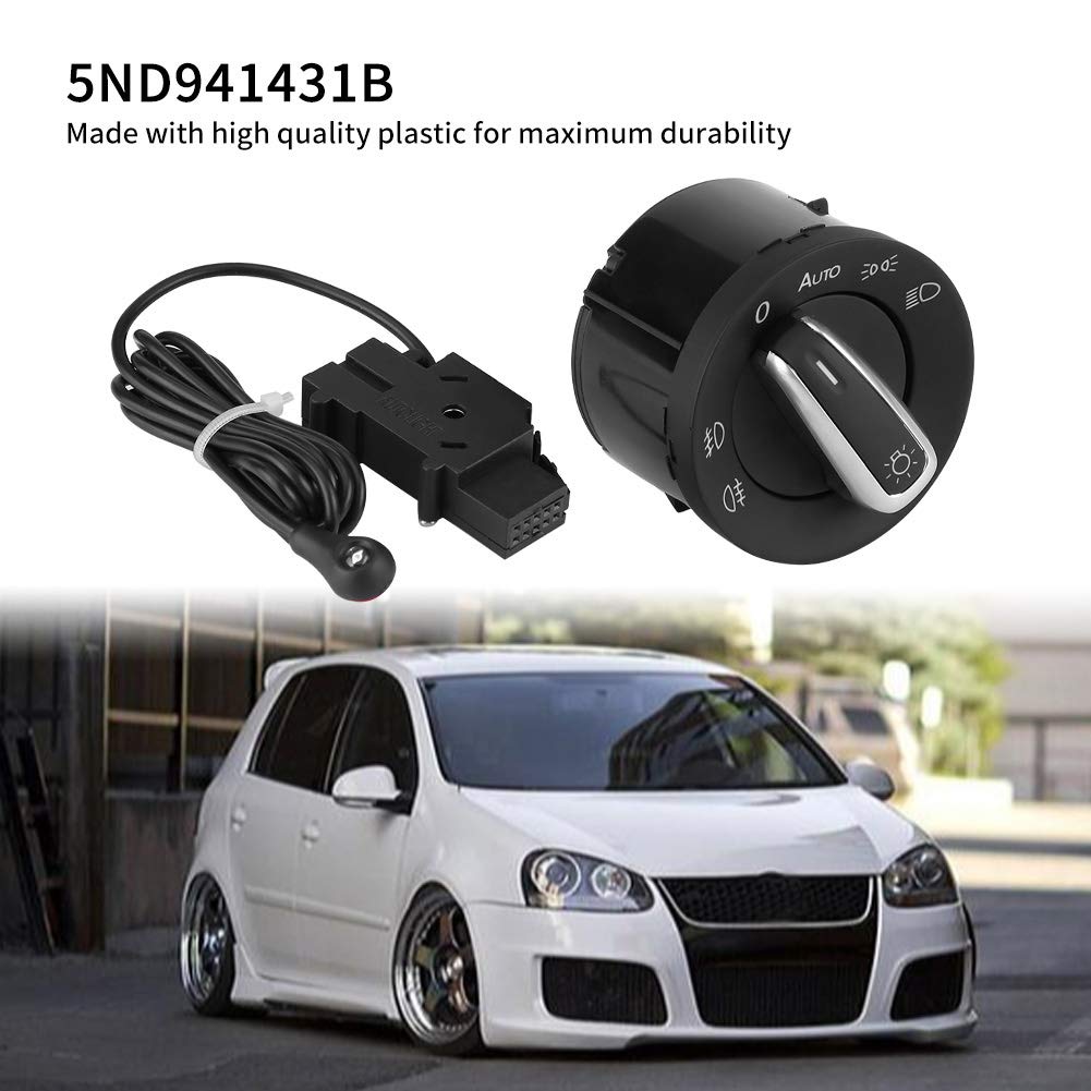Car Headlight Switch Headlight Sensor Module, 5ND941431B 5ND941431BXSH Fit for MK5 MK6 for for for B6 3C 2005-2012, Headlamp Headlight Control Switch