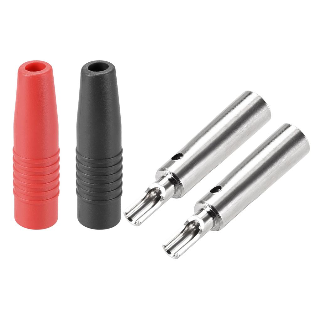 Uxcell Banana Plug Jack Socket Connector 4mm Speaker Female 10A 4pcs Red Black