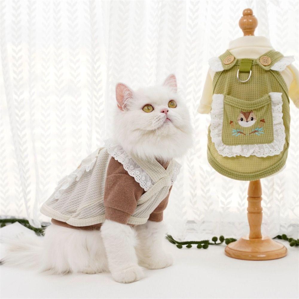 

Cartoon Pet Vest D-Buckle Cat Skirt Pet Supplies Dog Clothes Puppies XL зелёный