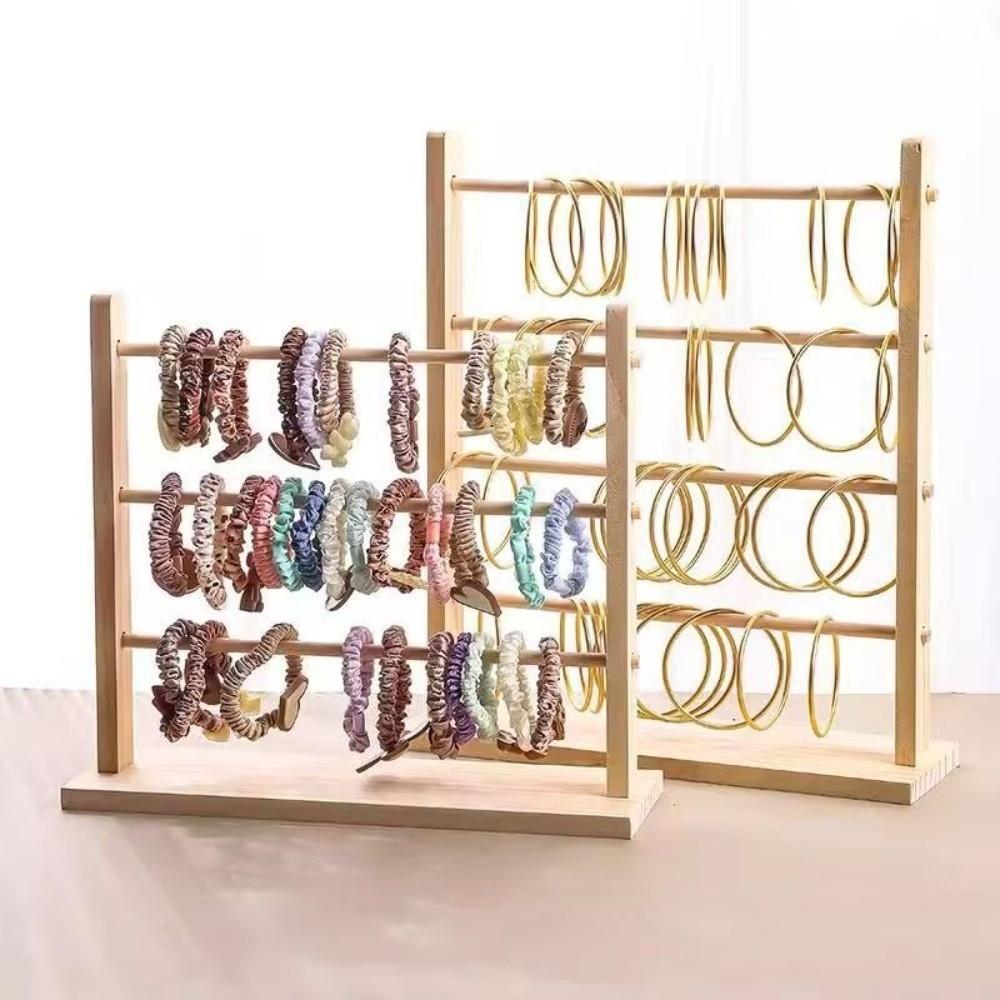 Vintage Wooden Storage Rack 2/3/4 Layer Jewelry Organizer Holder Hair Rope Rack  Home Decors