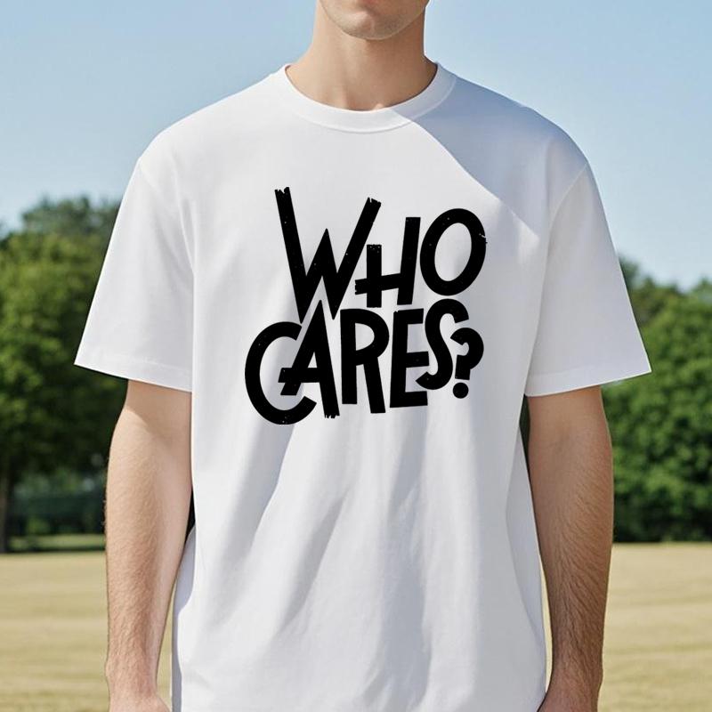 

Who Cares Print TShirt Summer For Men Women Oneck Casual Short Sleeved Tops Tshirt Fashion Harajuku Breathable Tees - Men s S... S разноцветный