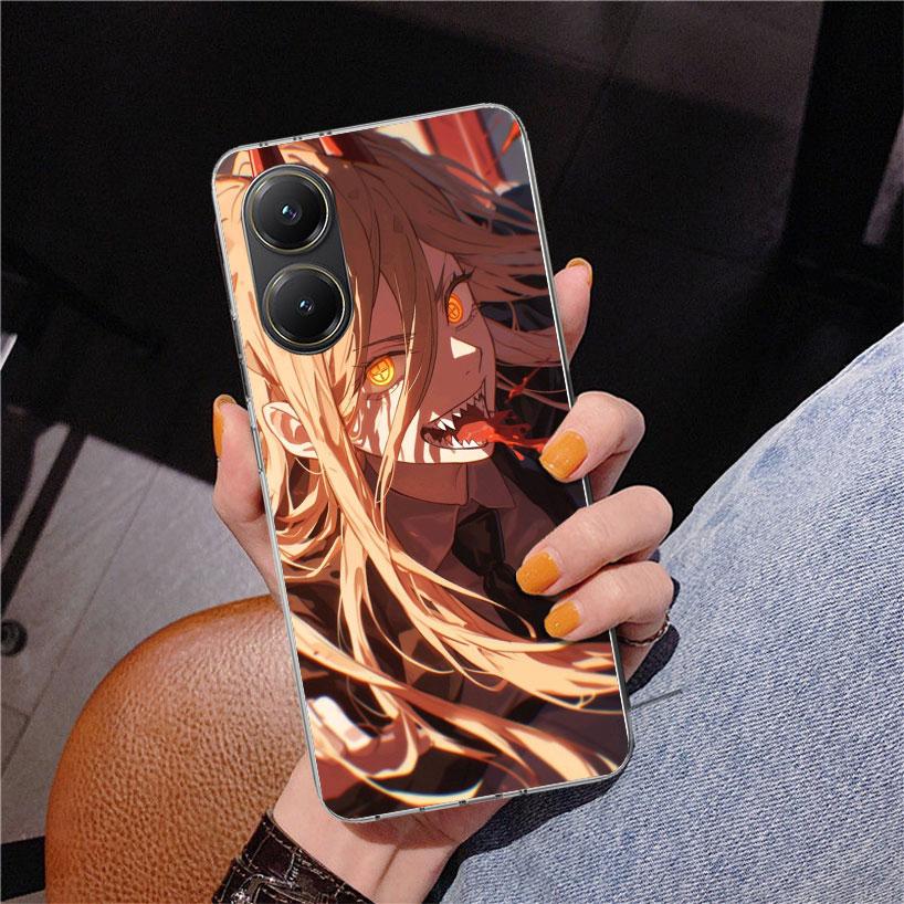 C-Chainsaw Mans Power Phone Case For Xiaomi Poco X7 X6 X5 Pro F7 Ultra Redmi 15C 15 13C 13 12C 12 10 10A 10C 9 9A 9C 9T Cover Po