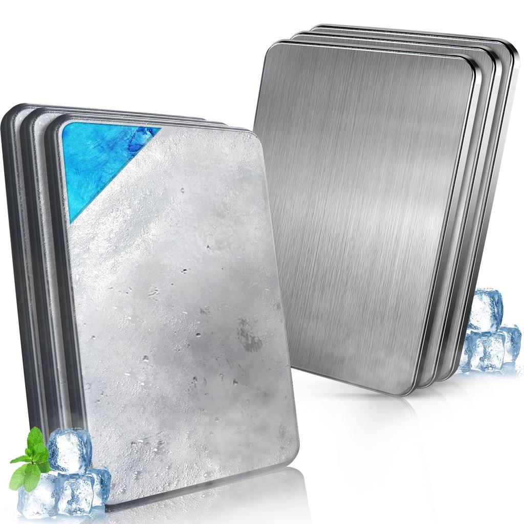 Powerful Ice Incredible Cooling Set of 6 Freezing Cold Stainless Steel Ice 17 X 11 Ideal for Disaster Preparedness [UNISO] Packs, Power, [Double-Fast