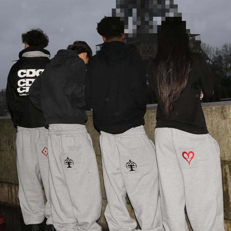 European and American Y2K Street Casual Double Waisted Embroidered Drawstring Design Sports Loose Fit Sweatpants