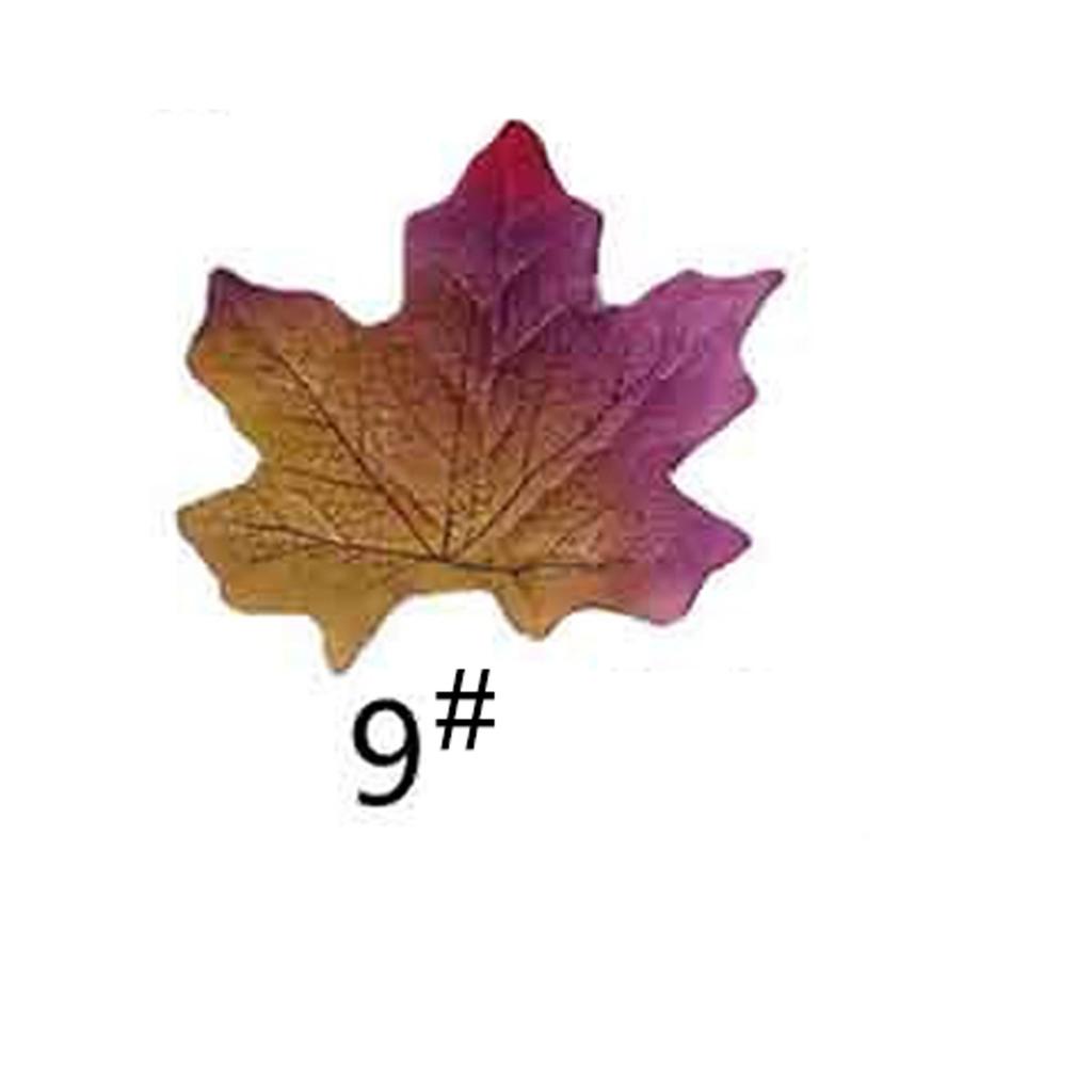 200pcs Artificial Maple Autumn Leaves Plastic Fake Leaves Fake Autumn Maple Leaves Halloween Holiday Wedding Party Decoration
