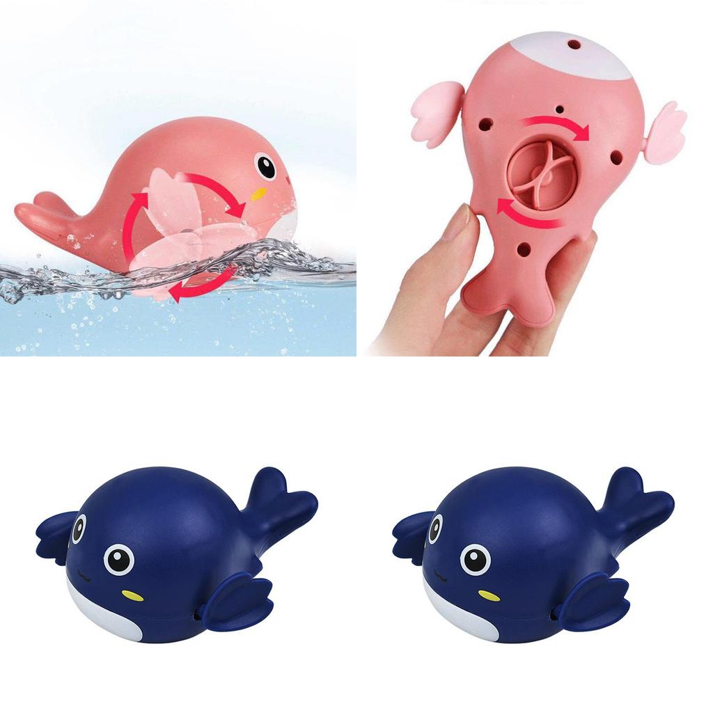 New Children's Water Play Toy Baby Bath Wind-up Chain Dolphin Infant Bathroom Bathing Swimming Toy
