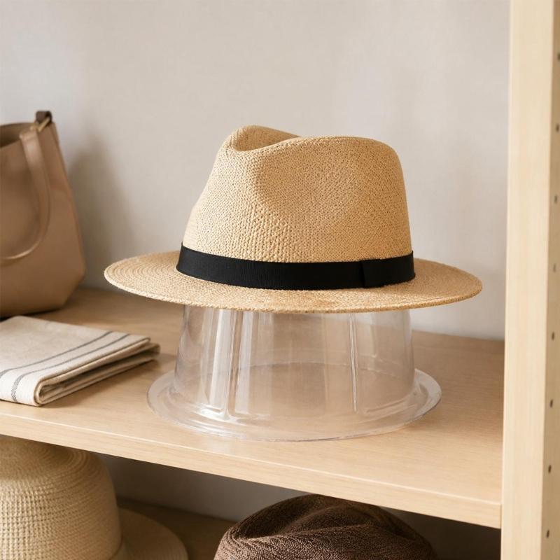 Moldeador de Sombreros con Soporte de Forma de PVC Moldeado para Almacenamiento en Armario, Empaque de Viaje y Organización de Mesa de Exhibición