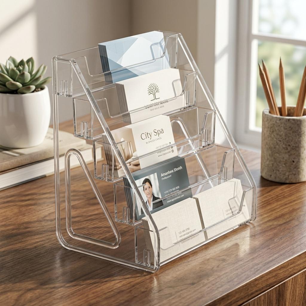 5 Tier Acrylic Display Stand For Figurines Cards And Collectibles With Sturdy Base And BPA Free Material