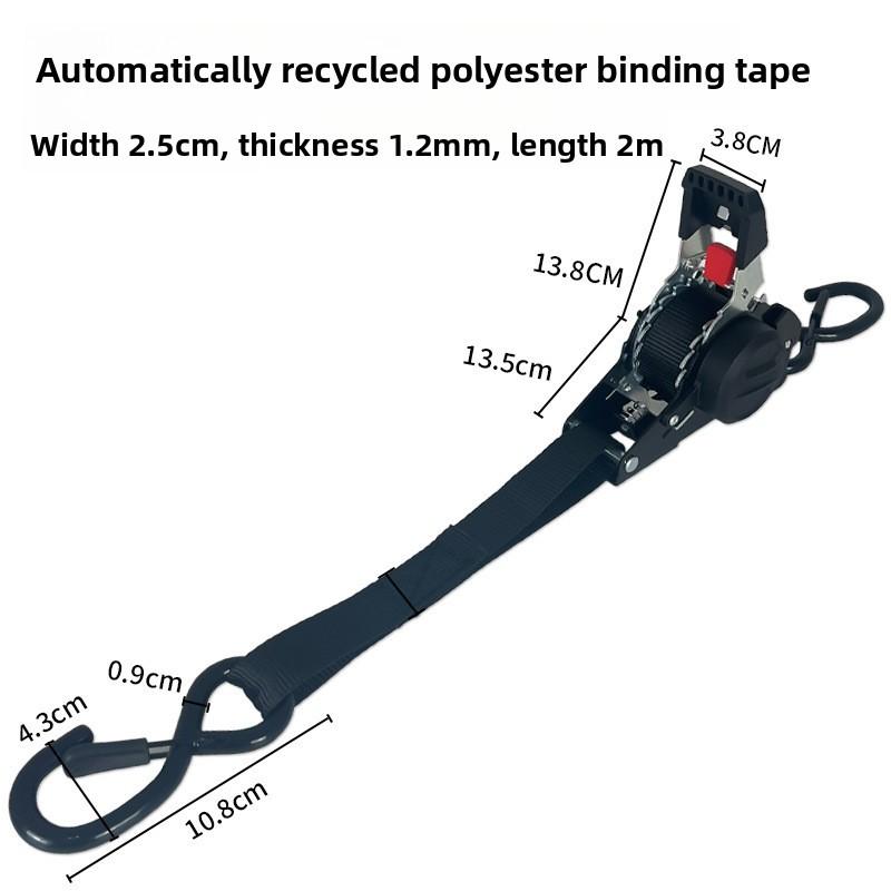 3M Auto Retractable Ratchet Tie Down Starp Belts Double Hook Universal Motorcycle Tools Convenient Fast Binding Prevent Falling