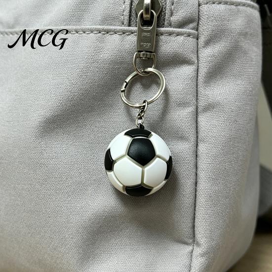 Backpack Keychain Accessory Pendant with LED Light, Realistic Football Design Keyring, Compact Flashlight Bag Decoration Night Light Gift for