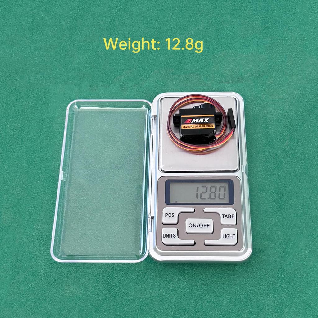 Micro Servo EMAX ES08MA II, Servo Analógico de Engranaje Metálico de 12g para Modelos RC, Brazos Robóticos, Proyectos STEM y Raspberry Pi (Paquete de 4)
