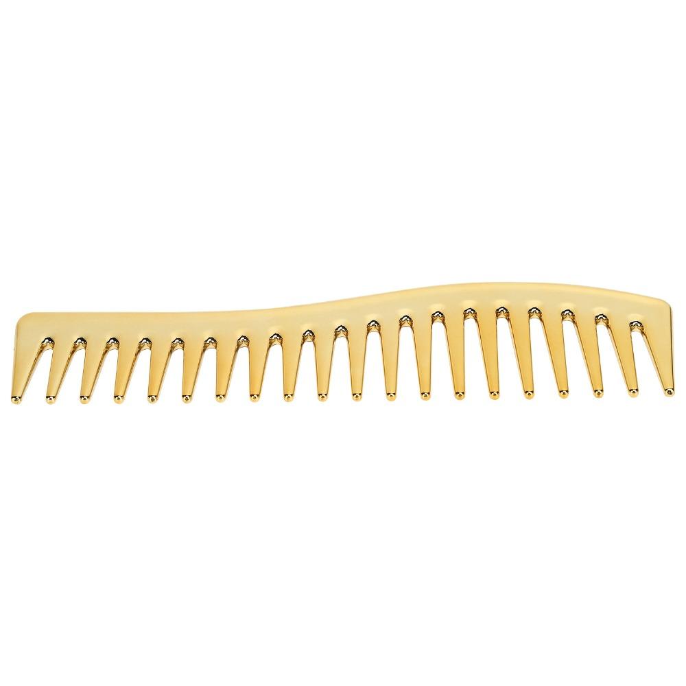 No Handle Wide Tooth Comb Large Size Gold Color Detangling Comb Wide Tooth Design Professional Salon Comb Home Use