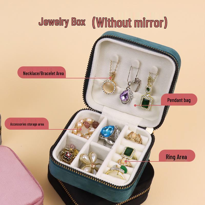 Elegante Schmuckschatulle aus Samt für Ohrringe & Halsketten - Tragbare Reiseaufbewahrungs- & Ausstellungsbox