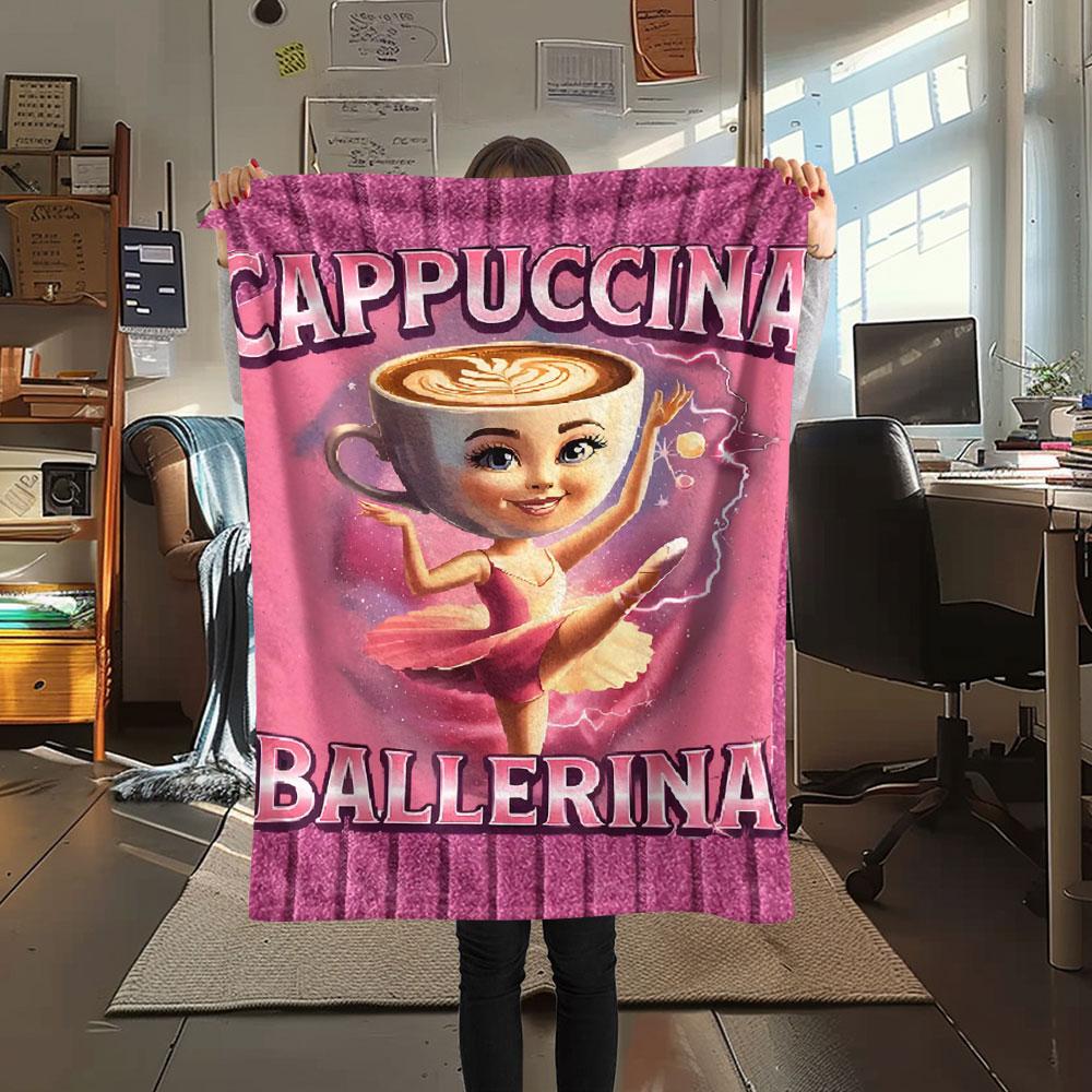 1PC Ballerina Patterned Flannel Blanket Suitable For All Seasons for Home Decor Warmth and Comfort Gifts Holiday Present