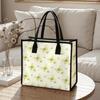 Light Green Butterfly Print Tote Bag Casual Large Capacity Women Daily Shopping Portable Canvas Handbag